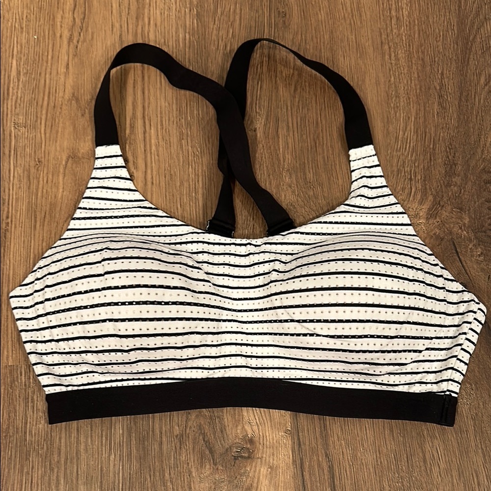 Victoria's Secret Black and White Sports Bra with Racerback